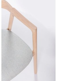 Muna étkezőszék tömör tölgyből, kékesszürke ülőrésszel - Gazzda