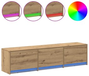 TV Szekrény LED világítással Artisan Tölgy 165x34x40 cm Szerelt Fa