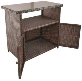 Műrattan kerti tárolóasztal 90x50 cm Padua – Garden Pleasure