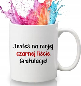 Bögre Fehér 330 ml Kerámia Ajándék Vicces Kütyü Fekete Listám