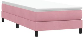vidaXL rózsaszín bársony rugós ágy matraccal 90x210 cm