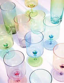 Cocktail üvegpohárszett 2 db-os, színes, 270ml, dobozban,lila-piros, Rainbow