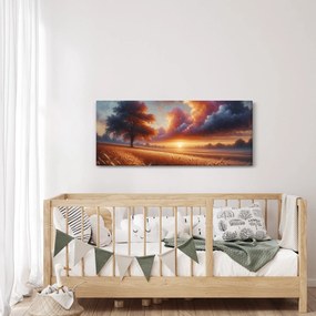 Kép – Naplemente a mezőn (120x50 cm)