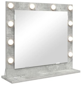 LED világítással ellátott sminktükör BetonSzürke 60x55x18 cm