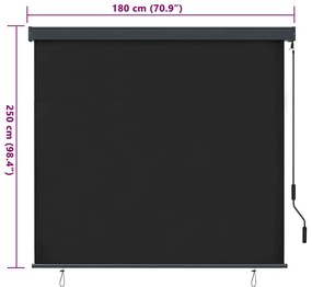 Kültéri Rolós Árnyék Csíkos Antracit 180 x 250 cm szövet