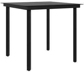 3 részes szürke és fekete kerti étkezőgarnitúra párnákkal