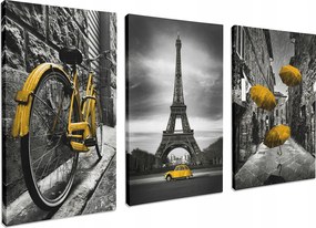 Vászonkép falikép triptichon 60x120 Párizs Franciaország sárga