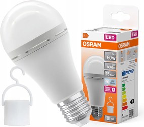 Akkumulátoros Led izzó A60 E27 8W 60W 4000K Semleges Vészhelyzeti Osram