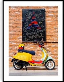 Poszter 30x40 Vespa Primavera robogó, Retro, Vintage, Színes, Divatos
