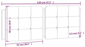 fehér műbőr fejtámla párna 120 cm