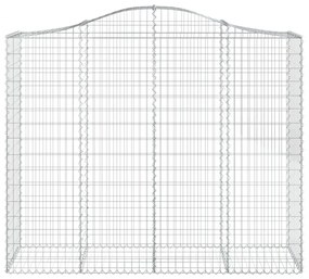 vidaXL 3 db íves horganyzott vas gabion kosár 200x50x160/180 cm
