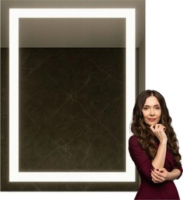 Led Tükör 80x90 cm Kapcsoló Nélkül Luna Led Háttérvilágítás