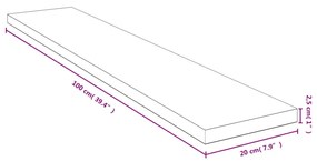 bambusz fali polc 100x20x2,5 cm