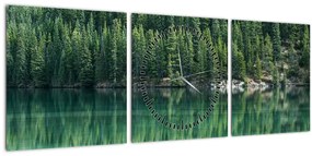 Kép - Tűlevelű a tónál (órával) (90x30 cm)