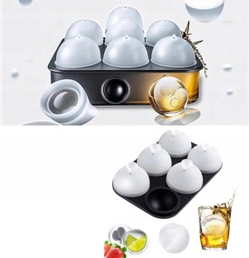 Jégkocka formák gömbök nagy Szilikon forma fedővel Tálca