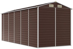 barna horganyzott acél kerti fészer 191 x 470 x 198 cm