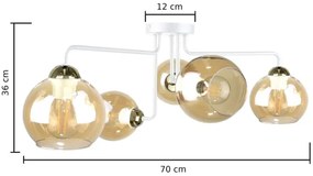 Felületre szerelhető csillár MONDE WHITE 5xE27/60W/230V
