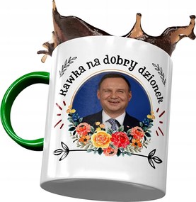 Bögre Zöld András Duda PiS elnök Ajándék Nyomtatott Fotóval