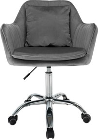 Irodai fotel, szürke Velvet anyag/króm, KLIAN