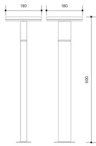 LED Kültéri lámpa érzékelővel BARI LED/10W/230V 4000K 60 cm IP54 antracit