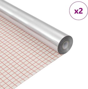 vidaXL Öntapadós Tükörfólia 90 x 100 cm 2 pcs Ezüst PET