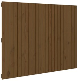 mézbarna tömör fenyőfa fali fejtámla 146,5x3x110 cm