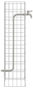 Gabion Oszlop Ezüst 25 x 25 x 100 cm Rozsdamentes acél