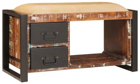tárolópad Többszínű 80x35x40 cm Tömör fa újrahasznosított
