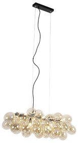 Design függőlámpa fekete borostyánszínű üveggel, 8 lámpával - Uvas