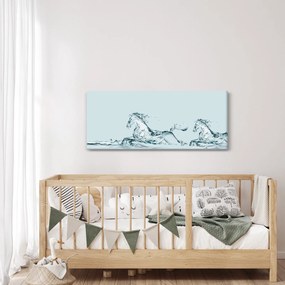 Kép - Vízcseppekből álló lovak (120x50 cm)