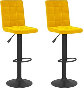 vidaXL 2 db mustársárga bársony bárszék