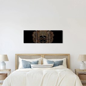 Arany Buddha képe (órával) (90x30 cm)
