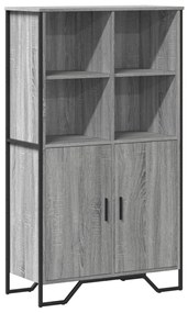 szürke sonoma színű szerelt fa magasszekrény 79,5x35,5x137,5 cm