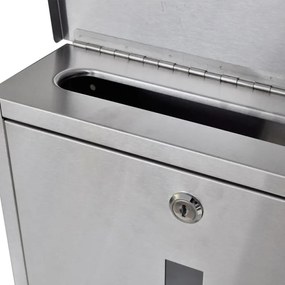 Rozsdamentes acél postaláda állványon