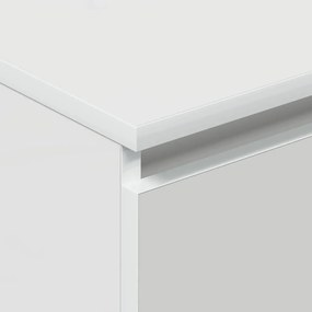 magasfényű fehér szerelt fa tálalószekrény 60 x 35 x 98,5 cm