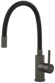 Novaservis Ferro flexi mosogató csaptelep szilikon karral fekete/gun metal BZA4BSSGM