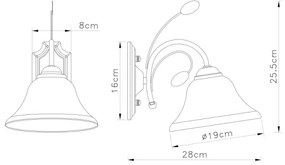 Globo 69007-1W - Fali lámpa POSADAS 1xE27/60W/230V