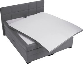 Boxspring ágy, 200x200, szürke, APRIL