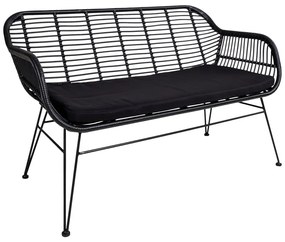 Trieste fekete műrattan kerti kanapé - House Nordic