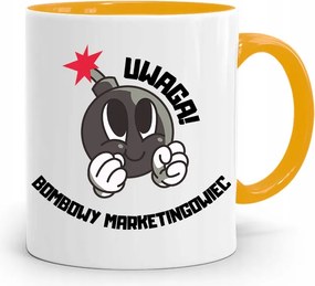 Marketingeseknek Marketing Bögre Sárga Ajándék fényképes nyomtatással