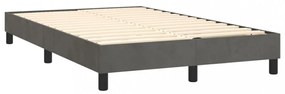 sötétszürke bársony rugós és LED-es ágy matraccal 120x200 cm