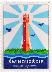Postaláda alakú mágnes tengeri motívummal Świnoujście