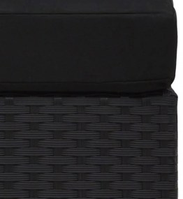 3 személyes fekete elemes polyrattan kanapé