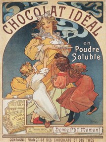 Festmény reprodukció Chocolat Ideal Chocolate Advert (Vintage Art Nouveau) - Alfons Mucha, (30 x 40 cm)