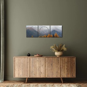 Kép - Kilátás a hegyre (órával) (90x30 cm)