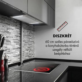 Klarstein Down Under 60, beépíthető páraelszívó, 60 cm, 590 m³/ó, LED, nemesacél