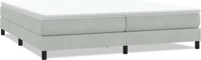 vidaXL világosszürke bársony rugós ágy matrac nélkül 200x220 cm