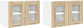 vidaXL Függő szekrény 2 pcs Sonoma tölgy 60 x 31 x 40 cm Faanyag