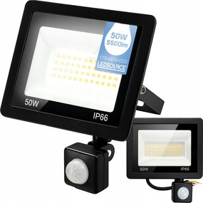 Halogén 50W Led fényvető Kültéri lámpa Alkonyat mozgásérzékelő Garázs