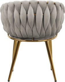 Étkezőszék, szürkésbarna Taupe Velvet szövet/gold króm arany, DEILA
